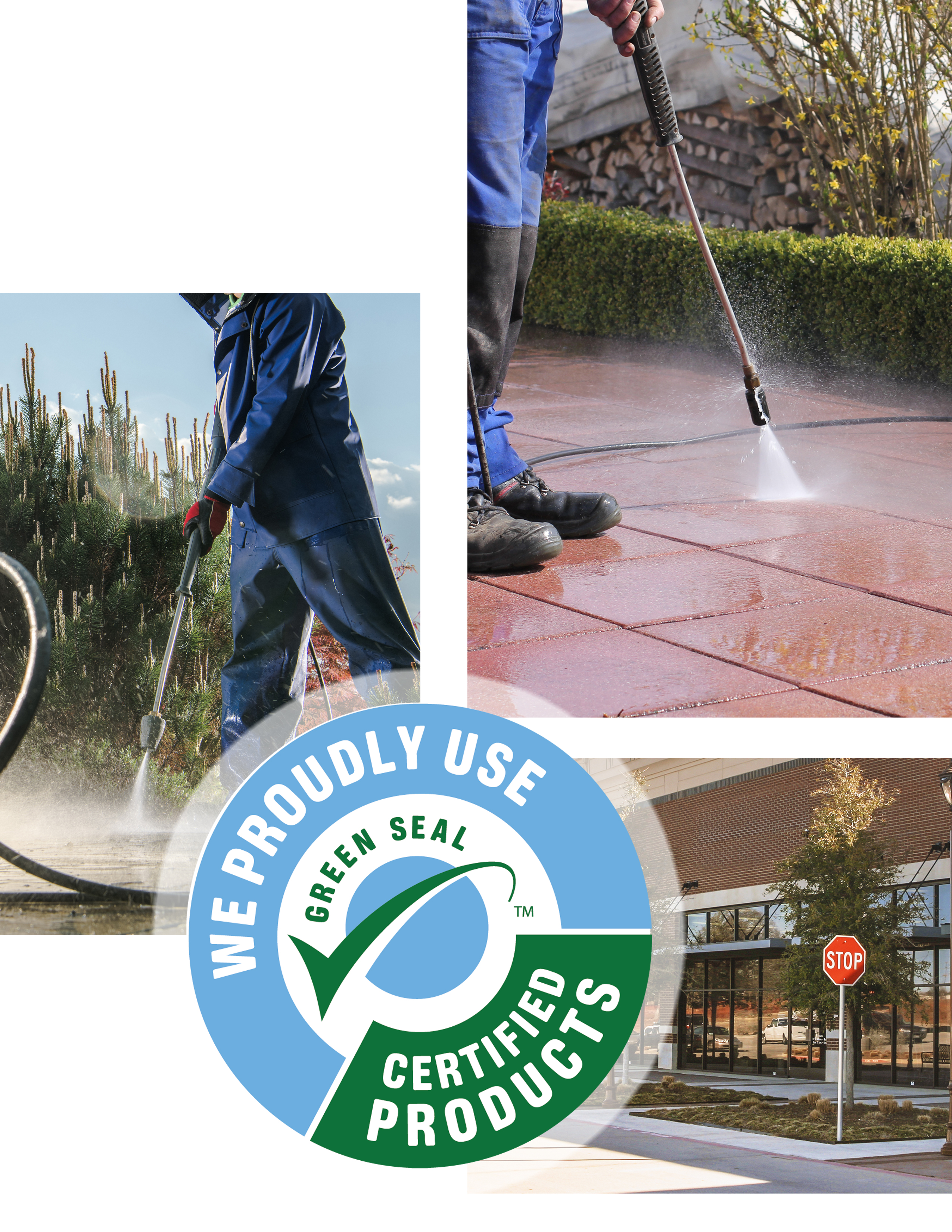 Concrete Surface Being Pressure Washed